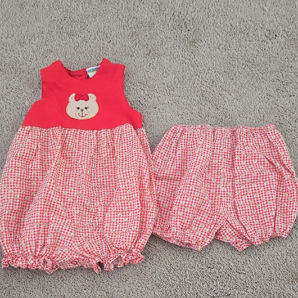 Vintage Baby Superstore Size:18 Months Gingham 3 Piece Set